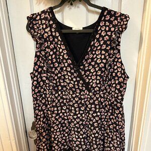 Maurices Women's Floral Faux Wrap V-Neck Dress-Size XL